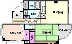 ハイム篠 2LDKの間取図画像