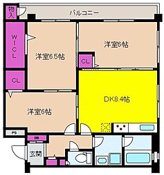 魚崎ハイツ 3DKの間取図画像