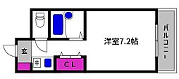 ヴィラウエスト御影 1Kの間取図画像
