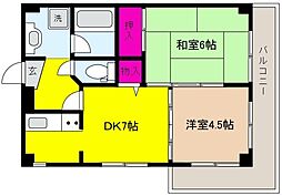 アンシャンテ御影 2DKの間取図画像