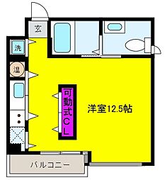 S-Cute魚崎 ワンルームの間取図画像