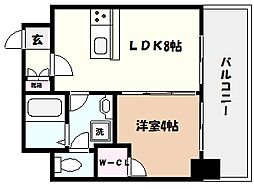 ブエナビスタ神戸イースト 1LDKの間取図画像