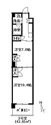 ル・クール上幟町 2Kの間取図画像