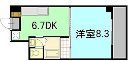 小西第3ビル 1DKの間取図画像
