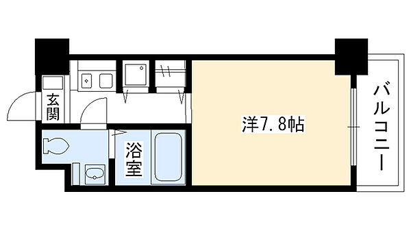 デルファーレ西宮 ｜兵庫県西宮市六湛寺町(賃貸マンション1R・8階・23.82㎡)の写真 その2