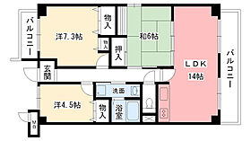 友伸ハウス  ｜ 兵庫県西宮市神垣町（賃貸マンション3LDK・2階・70.38㎡） その2