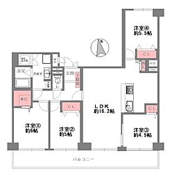 第2西緑ケ丘スカイハイツ 4LDKの間取図画像