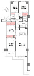 京橋グリーンハイツ3号棟 4LDKの間取図画像