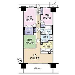 ファインシティ枚方 3LDKの間取図画像