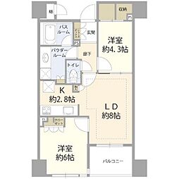 ルネ神楽坂 2LDKの間取図画像