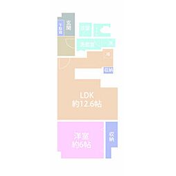 プラザ新大阪 1LDKの間取図画像