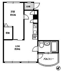 アーバンコートサカス18 1LDKの間取図画像