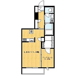 メゾンドパール 1LDKの間取図画像