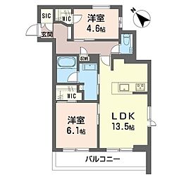 グラン リジエール 2LDKの間取図画像