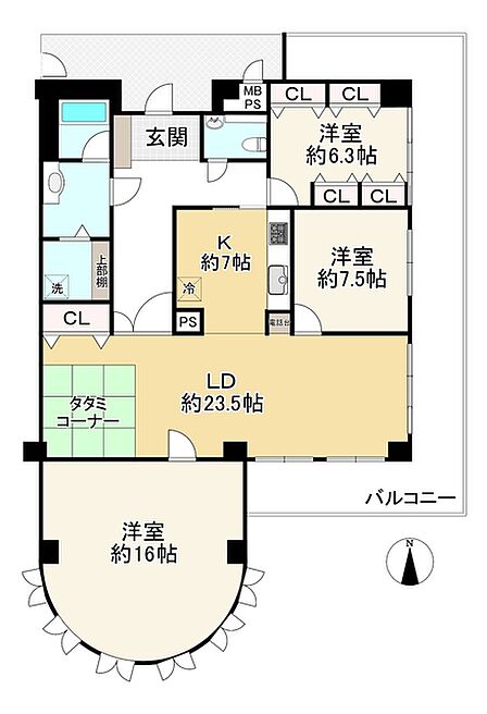 3LDK 間取り