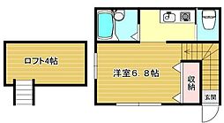 JR総武線 大久保駅 徒歩5分の賃貸アパート 2階1Kの間取り