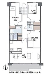 グランコート船橋法典 3LDKの間取図画像