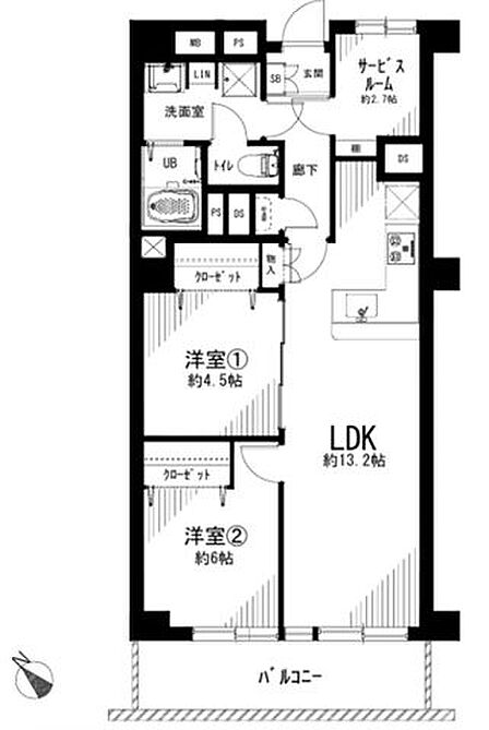 2LDK 間取り