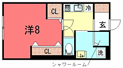 CASAしののめ 1Kの間取図画像