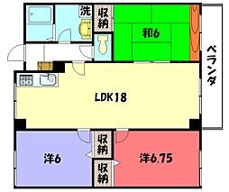 シルベーヌ北山 3LDKの間取図画像