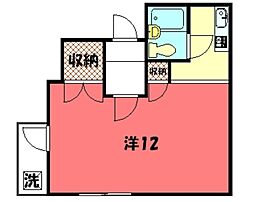 メゾン福島 ワンルームの間取図画像