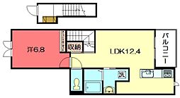 ソレイユ松ヶ崎 1LDKの間取図画像