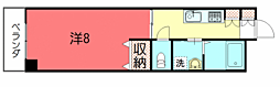 グレース北白川 1Kの間取図画像