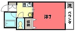 カーサあすか 1Kの間取図画像