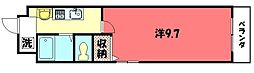 コンチネンタル秀峰 1Kの間取図画像