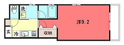 東一条エクセル三宅 1Kの間取図画像