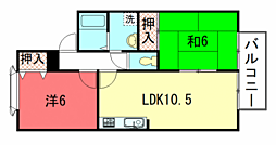 クローバー竹内 2LDKの間取図画像