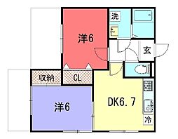 S-Glanz 2DKの間取図画像