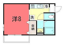 MESAVERDE北山 1Kの間取図画像