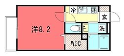 メープル宝ヶ池 1Kの間取図画像