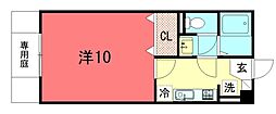 コゥジィー・コート 1Kの間取図画像