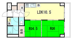 レジデンス岩倉 2LDKの間取図画像