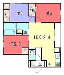 仮)D-ROOM岩倉花園 3LDKの間取図画像
