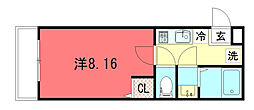 (仮)フラッティ北白川 1Kの間取図画像