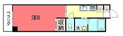 グレース北白川 1Kの間取図画像