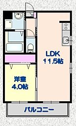 ノーブル九品寺 1LDKの間取図画像