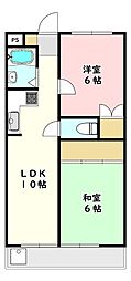 グリーンハイツ松代 2DKの間取図画像