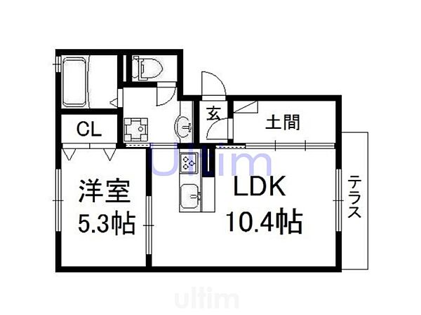 ラ・グラッツィア ｜京都府京都市伏見区深草泓ノ壺町(賃貸アパート1LDK・1階・42.72㎡)の写真 その2