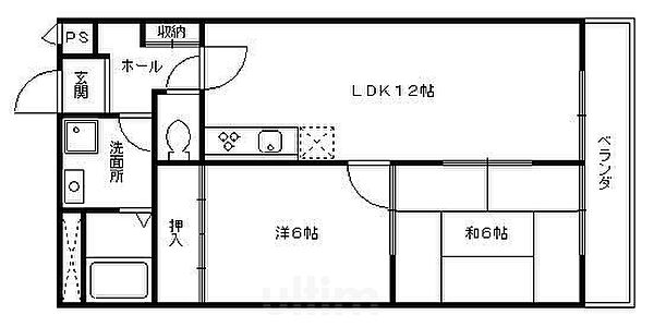 インペリアルパレスリバーサイド ｜京都府京都市伏見区向島庚申町(賃貸マンション2LDK・3階・53.26㎡)の写真 その2