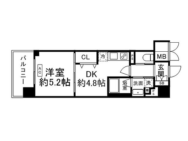 アスヴェル京都四条西院 ｜京都府京都市右京区西院日照町(賃貸マンション1DK・2階・26.70㎡)の写真 その2