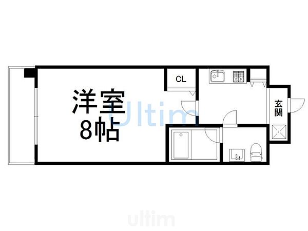 グランドパレス西院　東館 ｜京都府京都市右京区西院東貝川町(賃貸マンション1K・3階・24.15㎡)の写真 その2