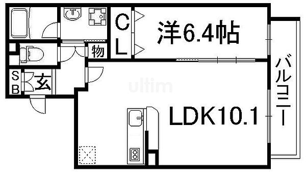 カサドラーダ九条烏丸 ｜京都府京都市南区東九条石田町(賃貸マンション1LDK・1階・40.97㎡)の写真 その2