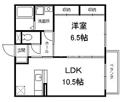 アップヒルズ  ｜ 京都府京都市伏見区深草大亀谷東安信町（賃貸アパート1LDK・1階・40.68㎡） その2