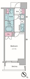 東京メトロ有楽町線 月島駅 徒歩1分の賃貸マンション 5階1Kの間取り