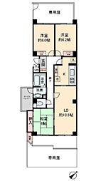 あさかヴィレッジパティオ棟2 3LDKの間取図画像