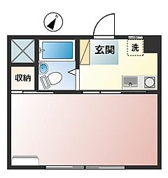 スカイハイツ 1Kの間取図画像